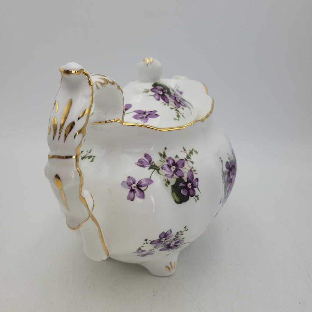 Hammersley Victorian Violet's teapot repaired lid #353
