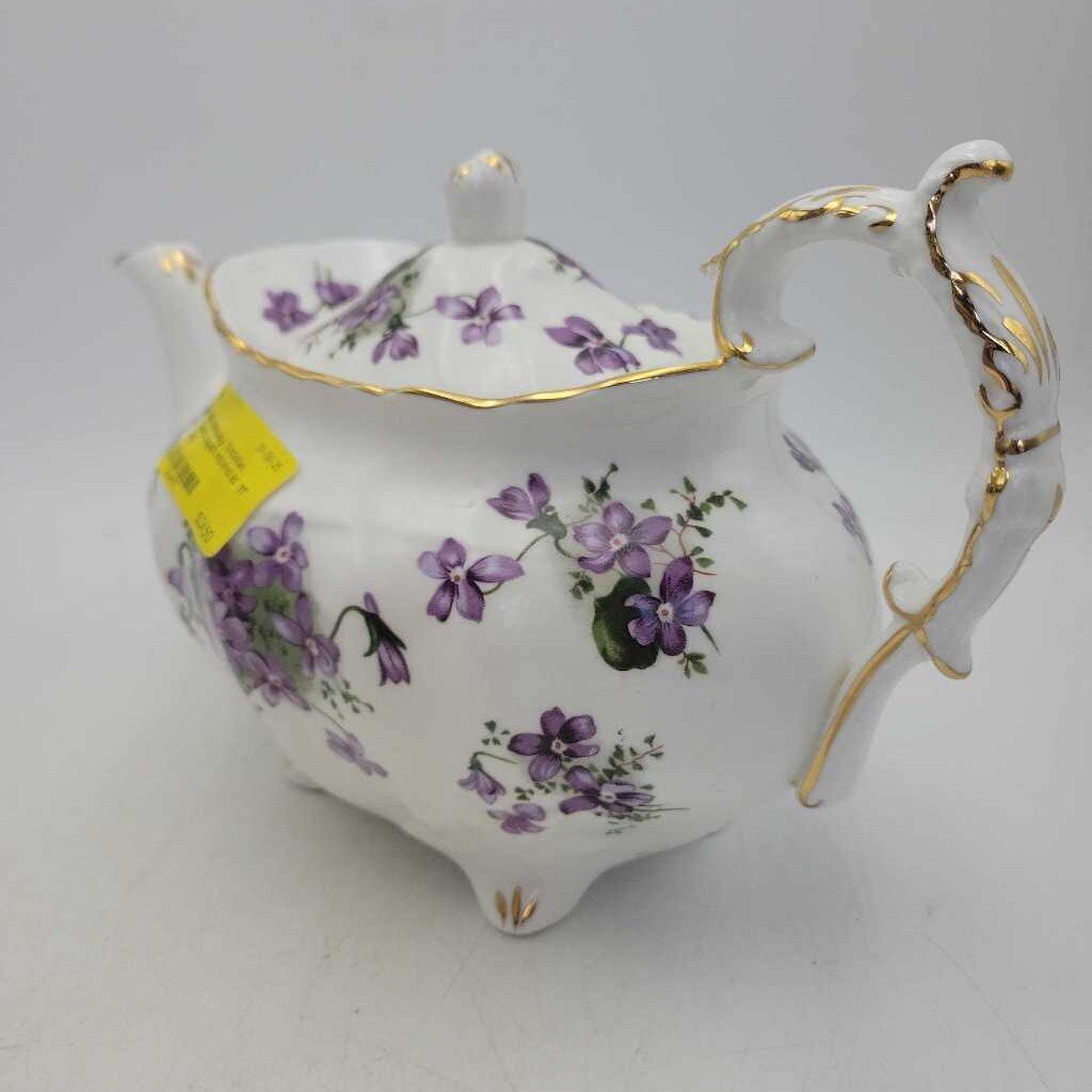 Hammersley Victorian Violet's teapot repaired lid
