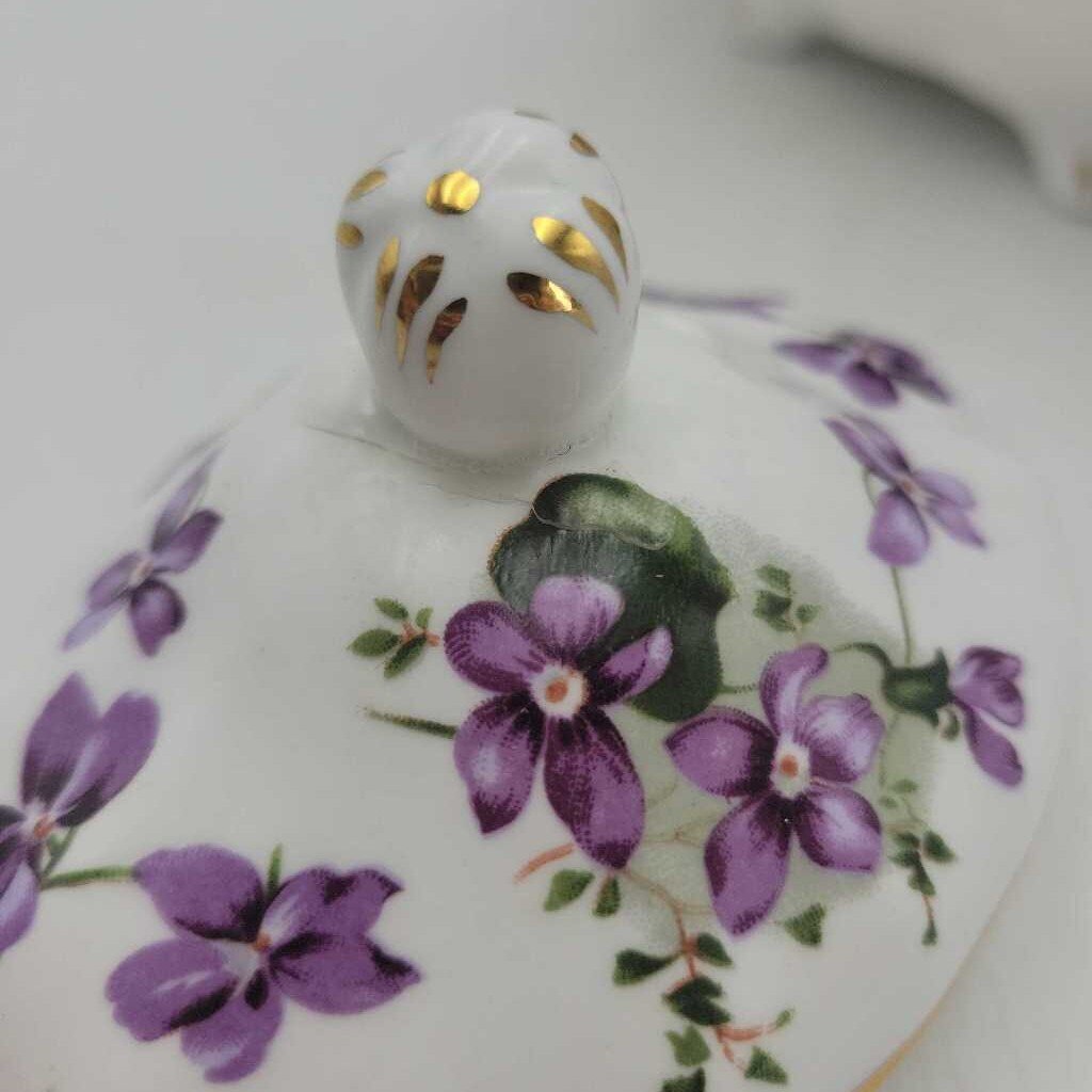 Hammersley Victorian Violet's teapot repaired lid #353