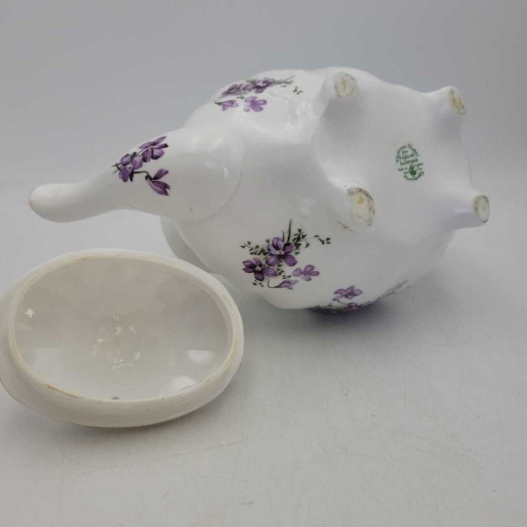 Hammersley Victorian Violet's teapot repaired lid #353