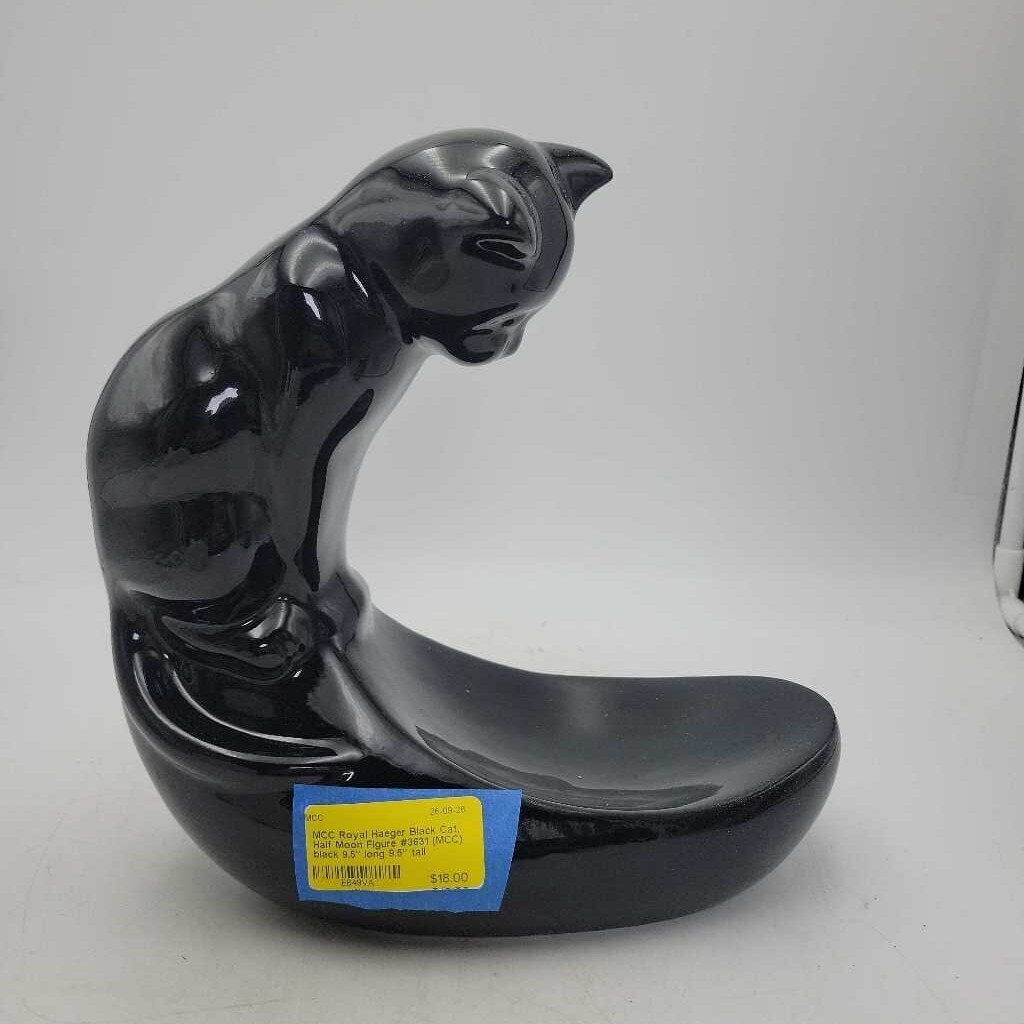 Royal Haeger Black Cat, Half Moon Figure #3631 (MCC)