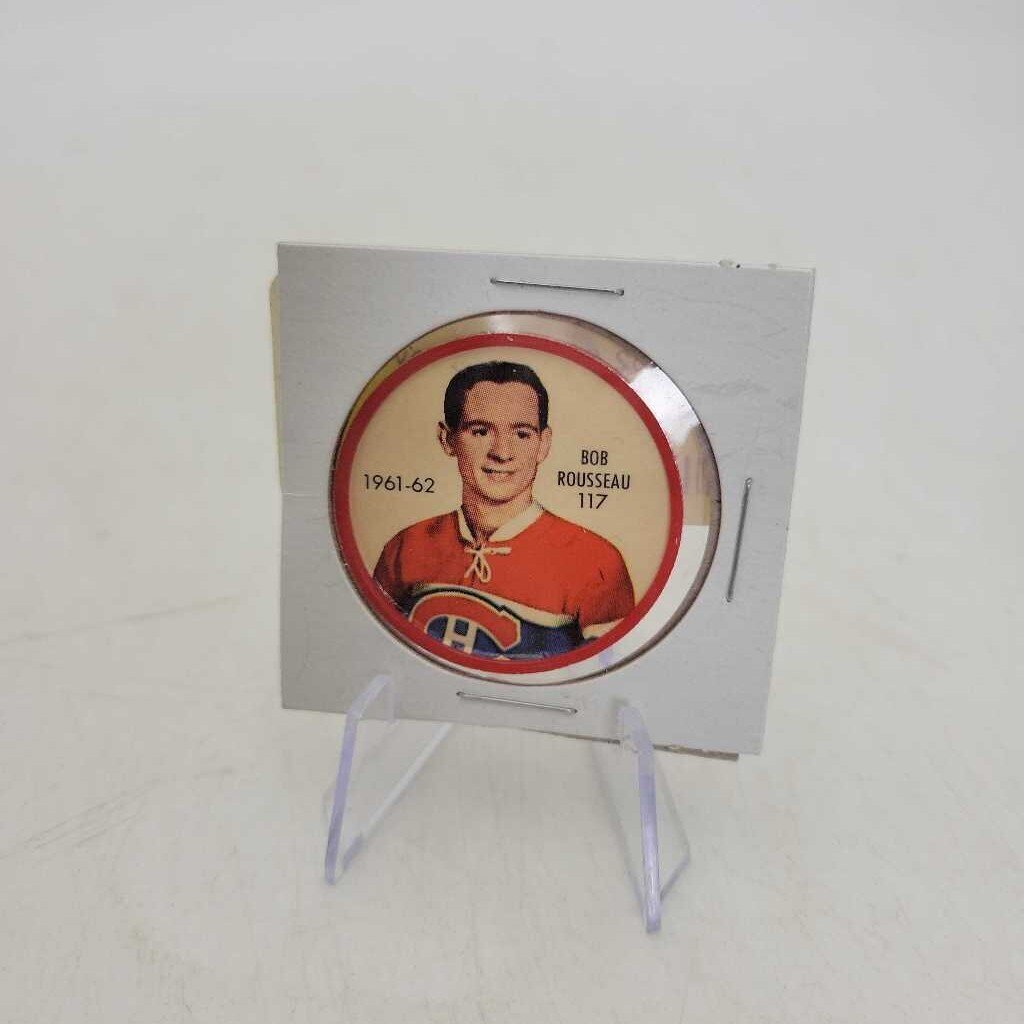 61 62 Shirriff Hockey Coin Bob Rousseau #117 Montreal Canadiens (JAS)