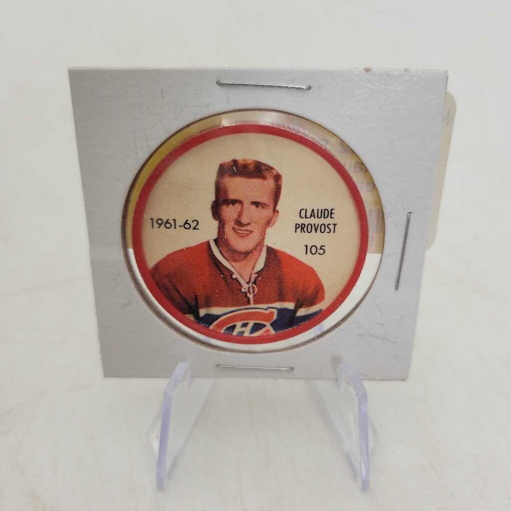 61 62 Shirriff Hockey Coin Claude Provost #105 Montreal Canadiens (JAS)