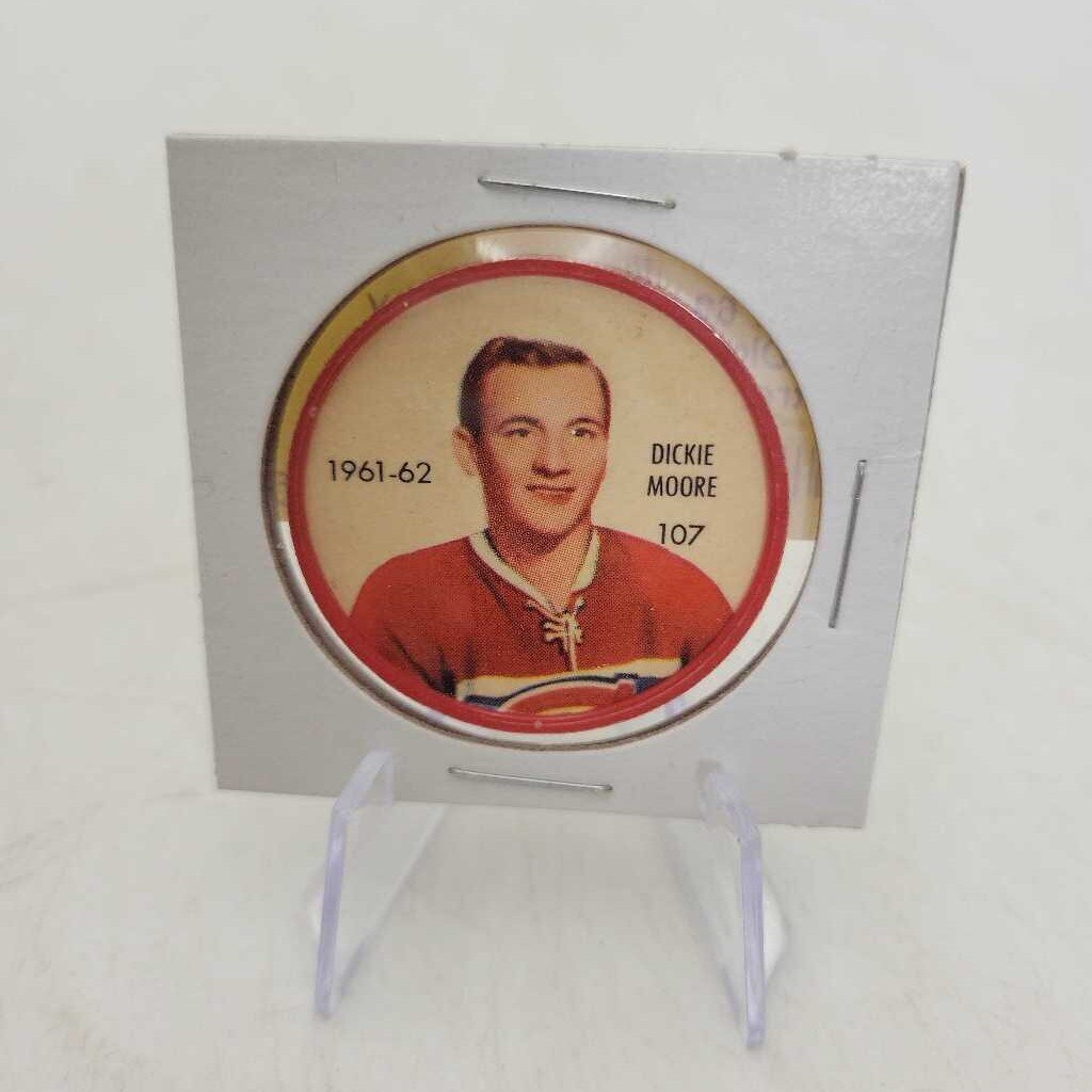 61 62 Shirriff Hockey Coin Dickie Moore #107 Montreal Canadiens (JAS)