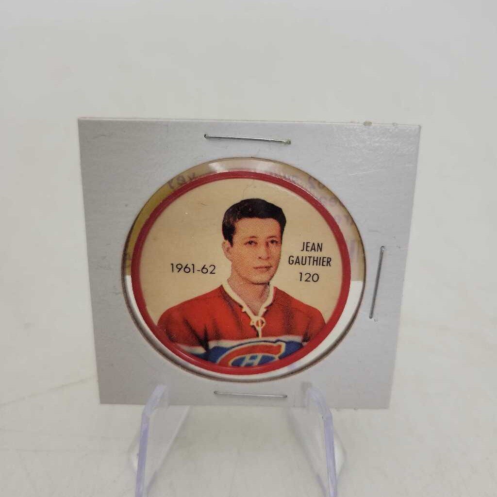 61 62 Shirriff Hockey Coin Jean Gauthier #120 Montreal Canadiens (JAS)