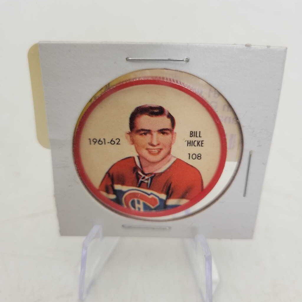 61 62 Shirriff Hockey Coin Bill Hicke # 108 Montreal Canadiens (JAS)