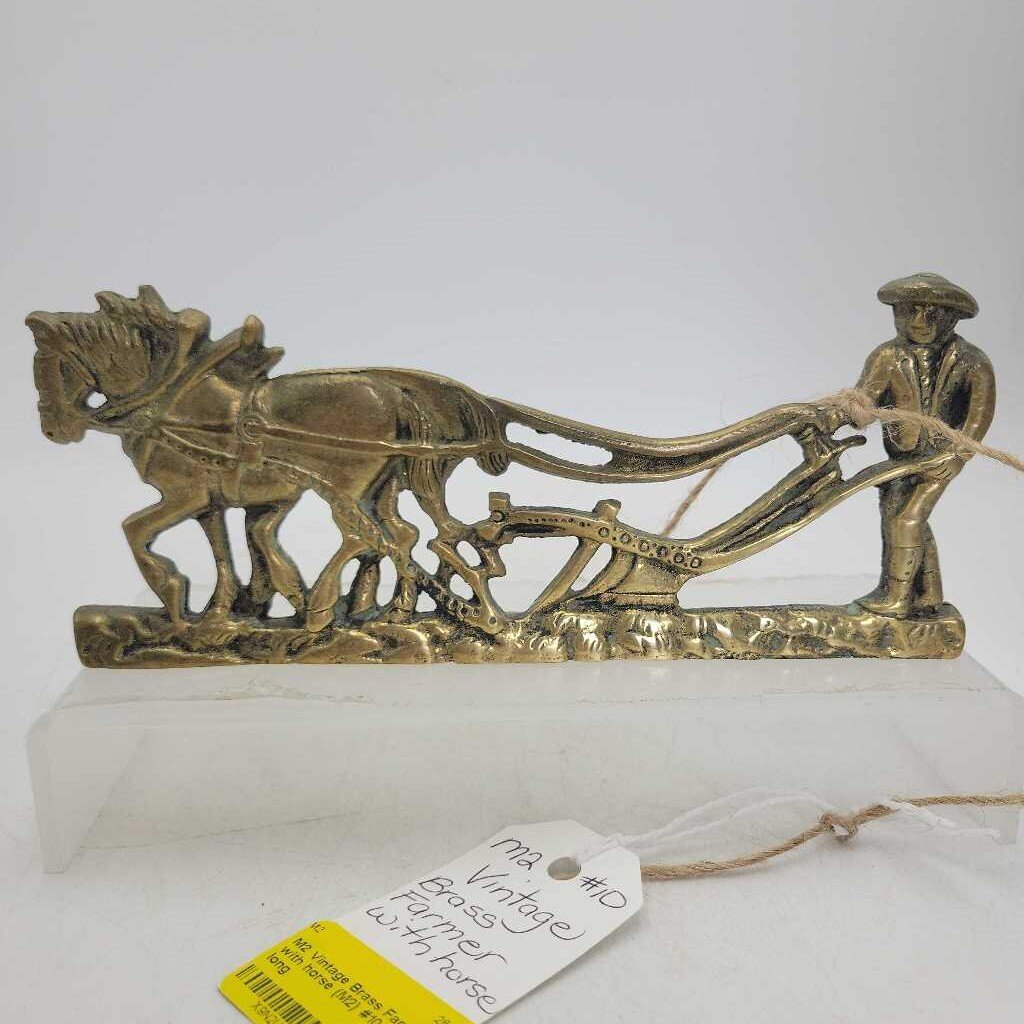 Vintage Brass Farmer with horse (M2) #10