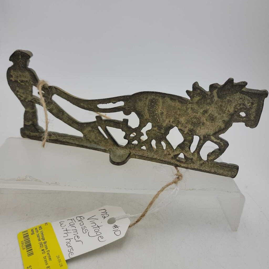 Vintage Brass Farmer with horse (M2) #10
