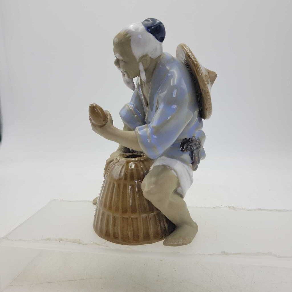 Mud Fisherman sitting with basket (YVO) (609)