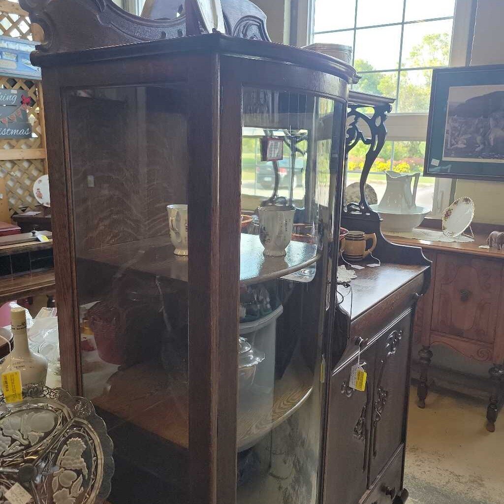 Oak Side by Side China cabinet Circa 1905 (NS) 354