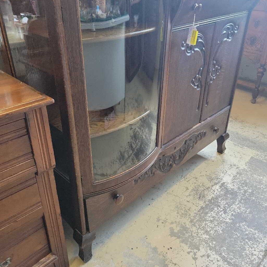 Oak Side by Side China cabinet Circa 1905 (NS) 354