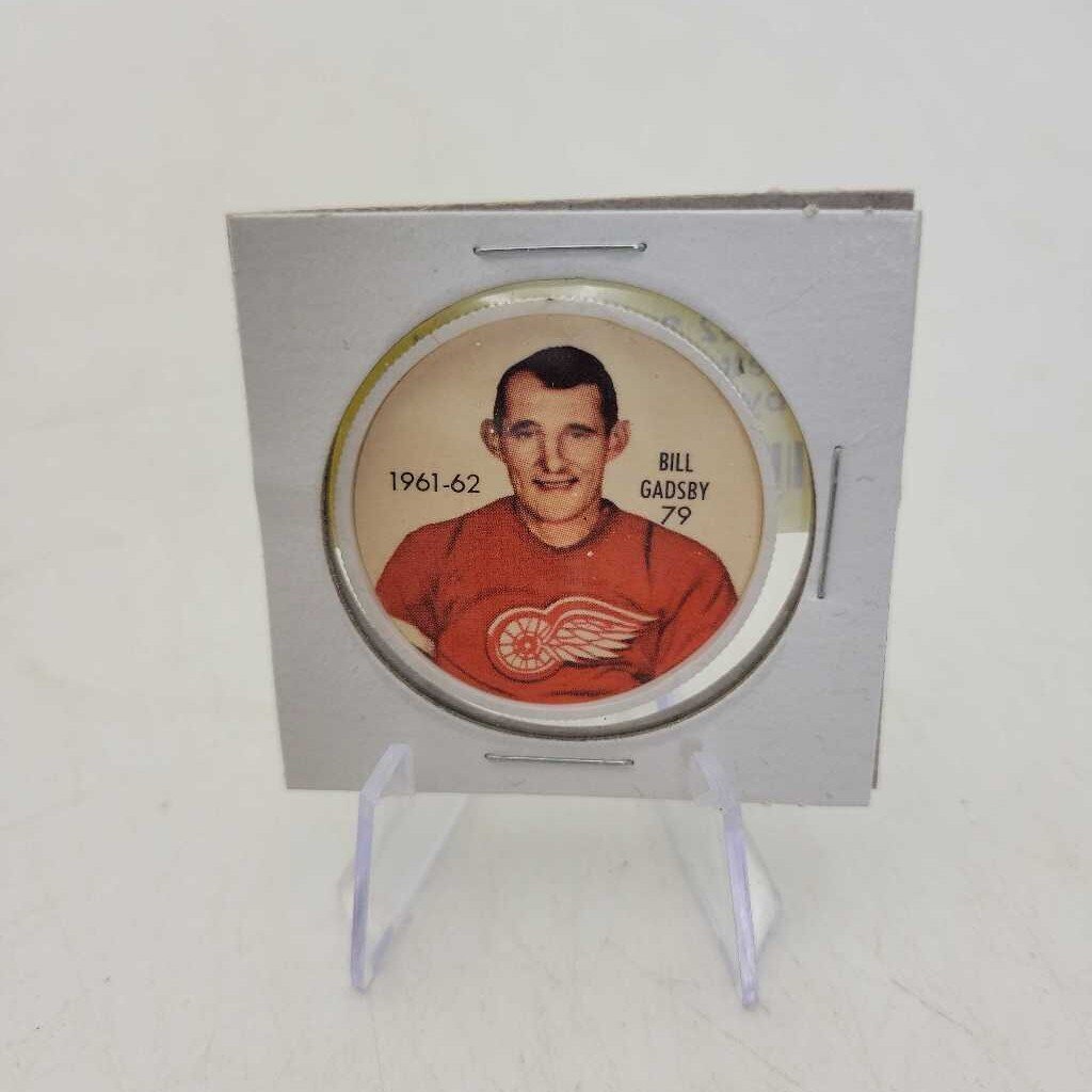 61 62 Shirriff Hockey coin Detroit Red Wings Bill Gadsby # 79