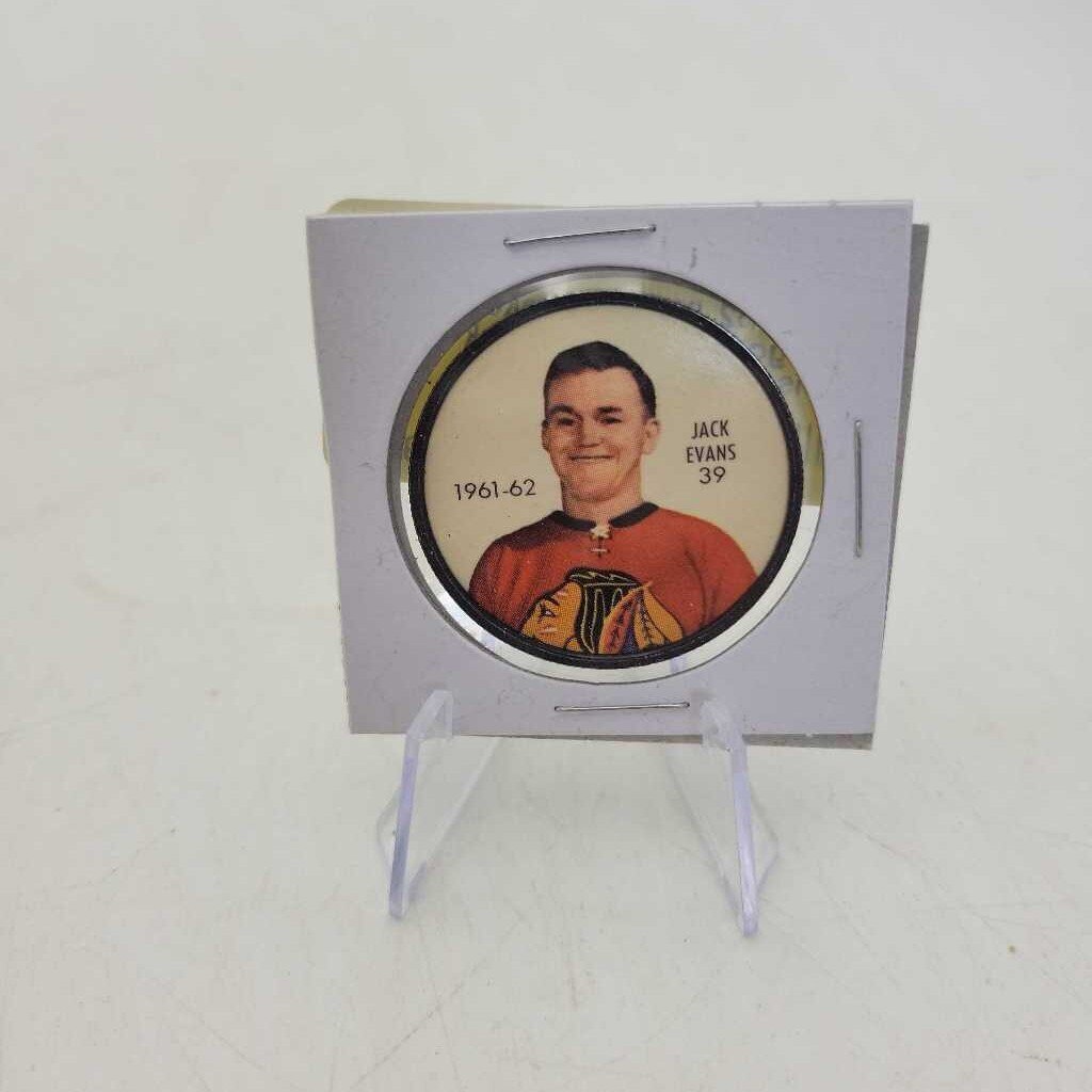 61 62 Shirriff Hockey Chicago Black Hawk Jack Evans # 39 (JAS)