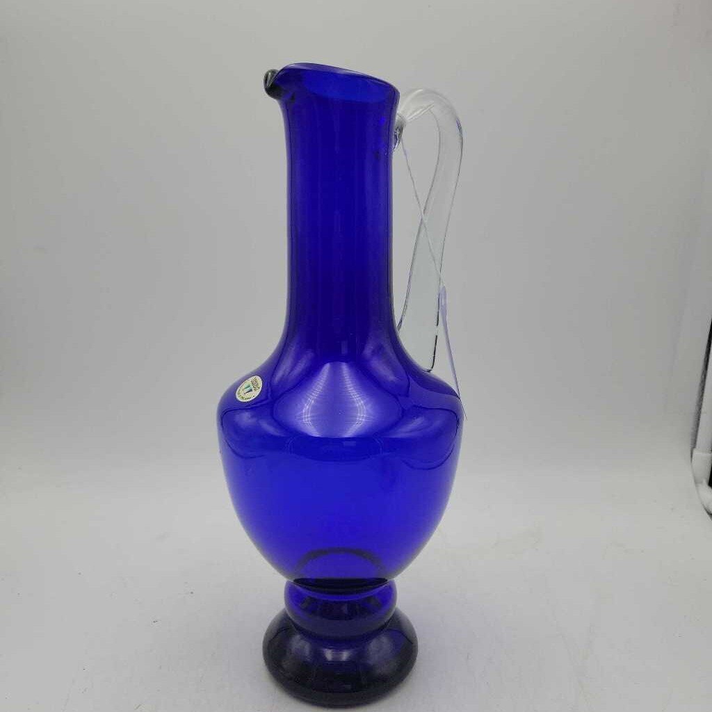 Wanda Hand Blown Cobalt Blue Pitcher (GEC)