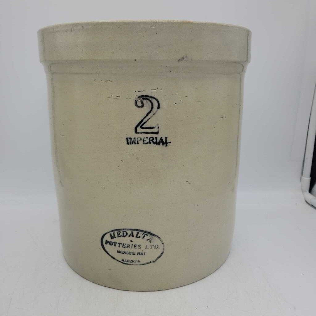 2 Gallon Medalta Medicine Hat Crock (RV)