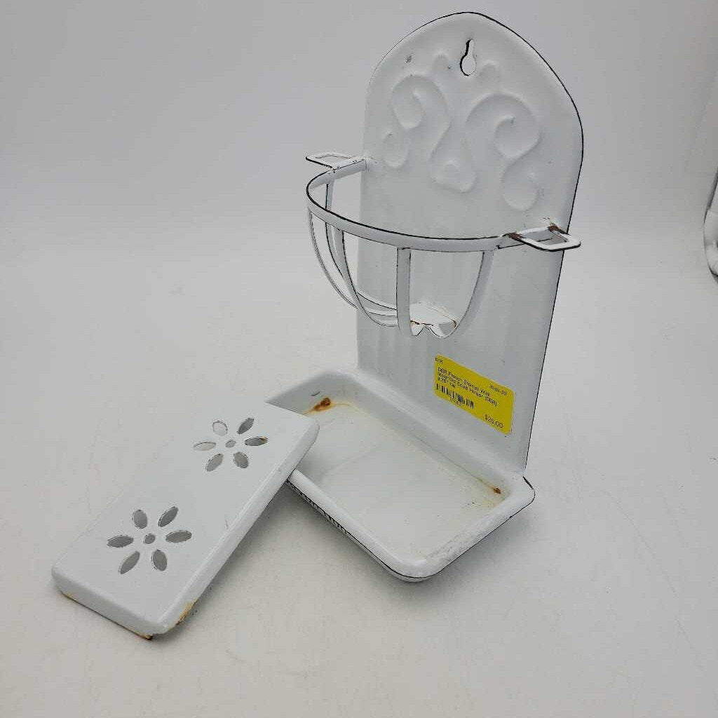 French Enamel Wall Mounted Soap Holder (DER)
