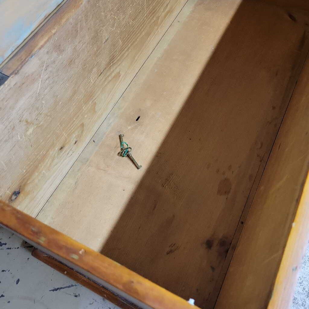 Antique Pine Blanket Box w/ Drawer