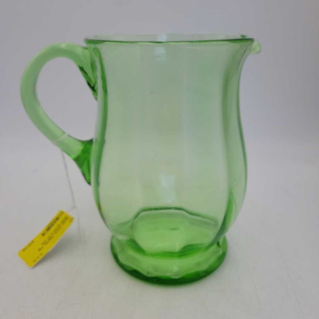 Green Glass Pitcher Jug (DEB)