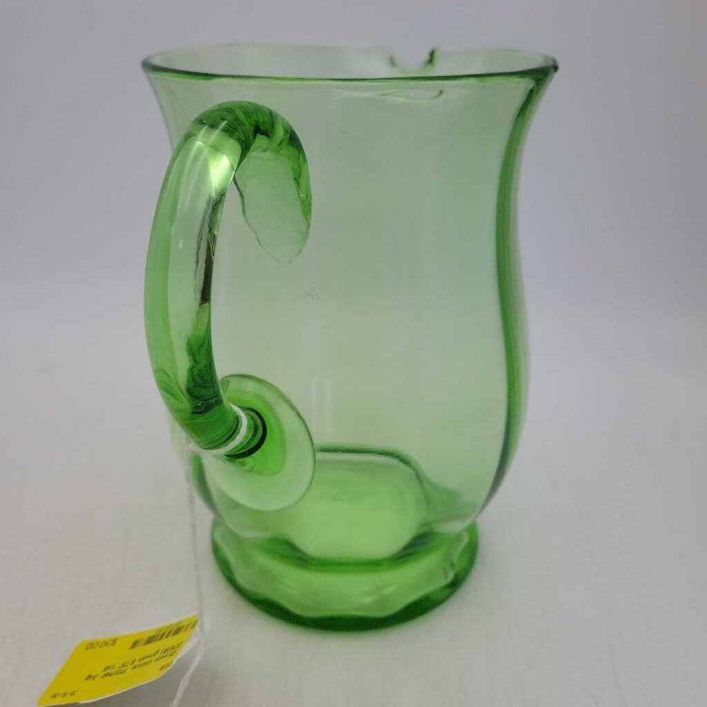 Green Glass Pitcher Jug (DEB)