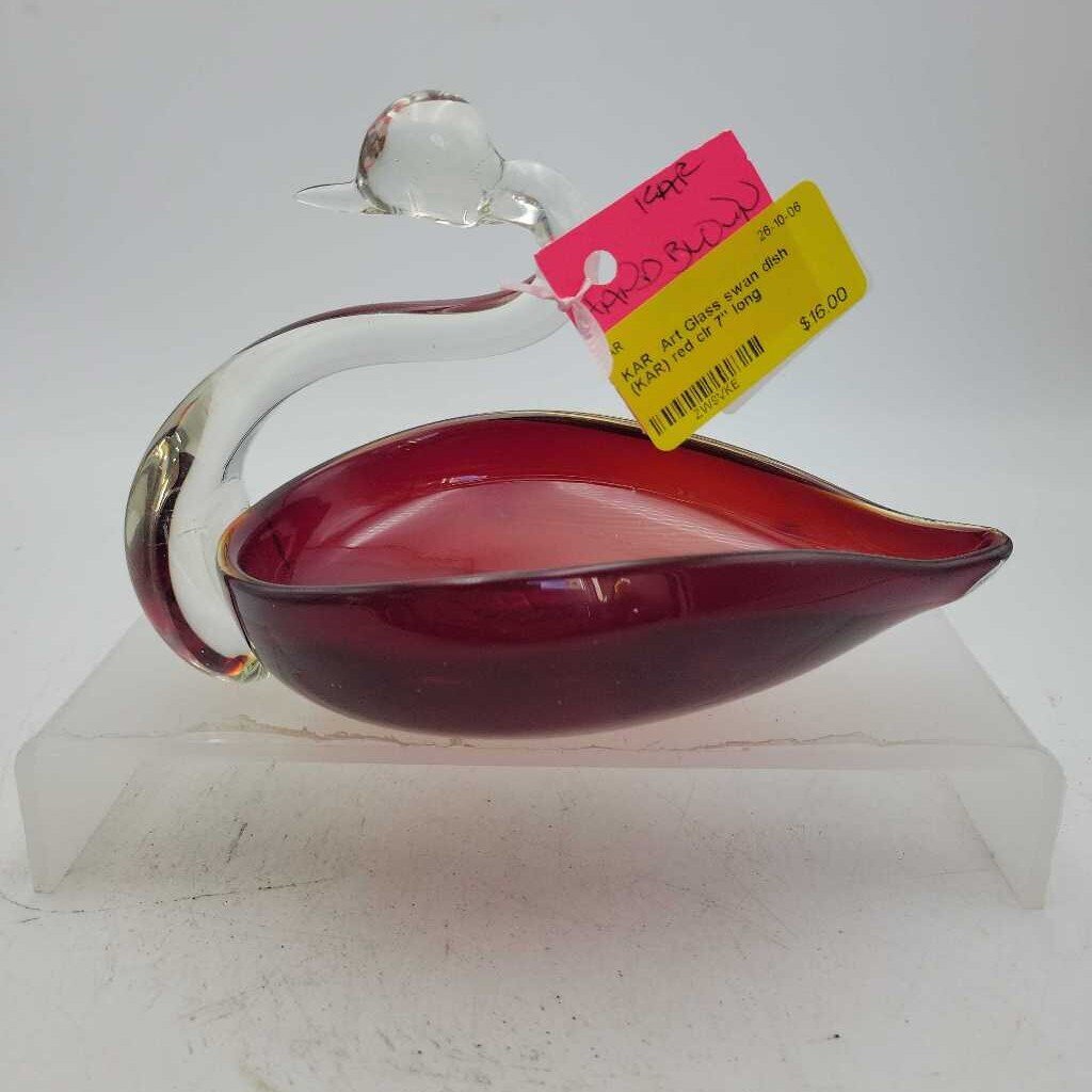 Art Glass swan dish (KAR)