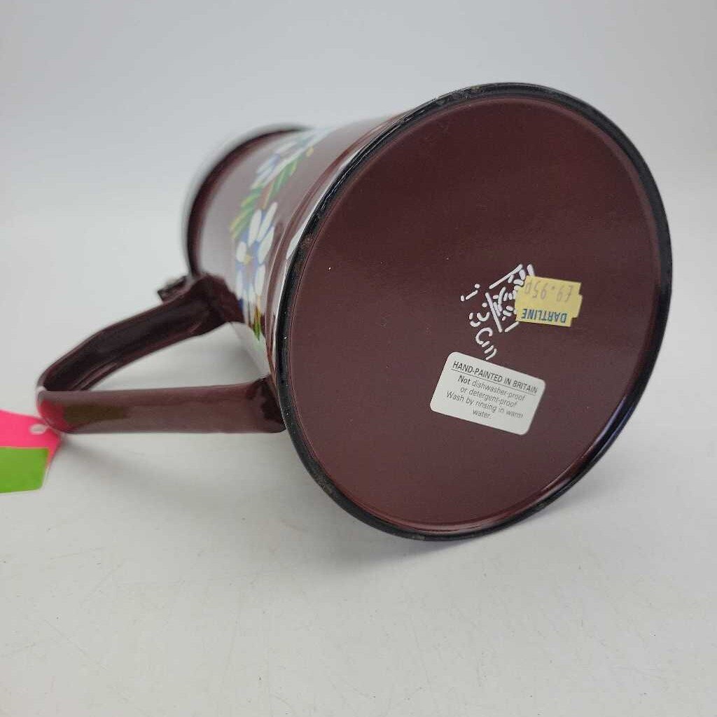 Enamelware Coffee Tea Pot Kettle Hand painted (KAR)