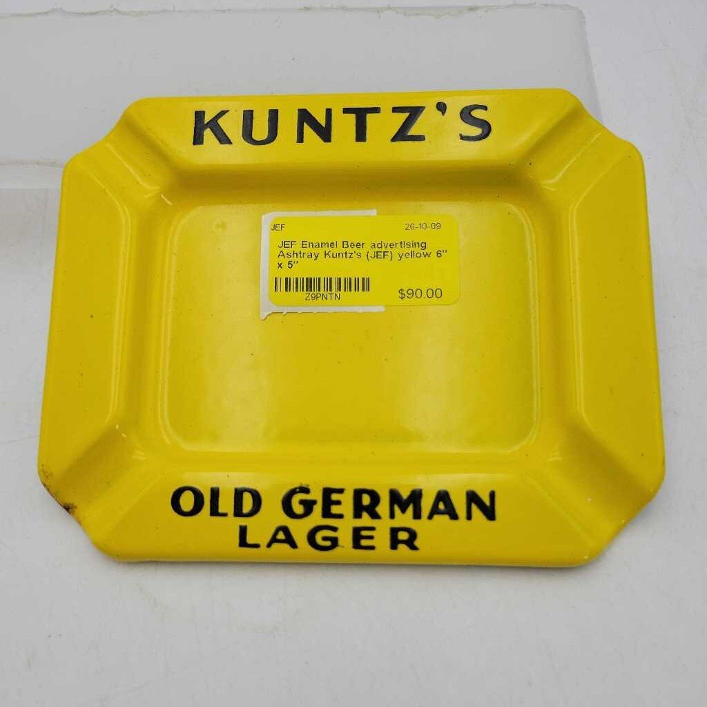 Enamel Beer advertising Ashtray Kuntz's (JEF)