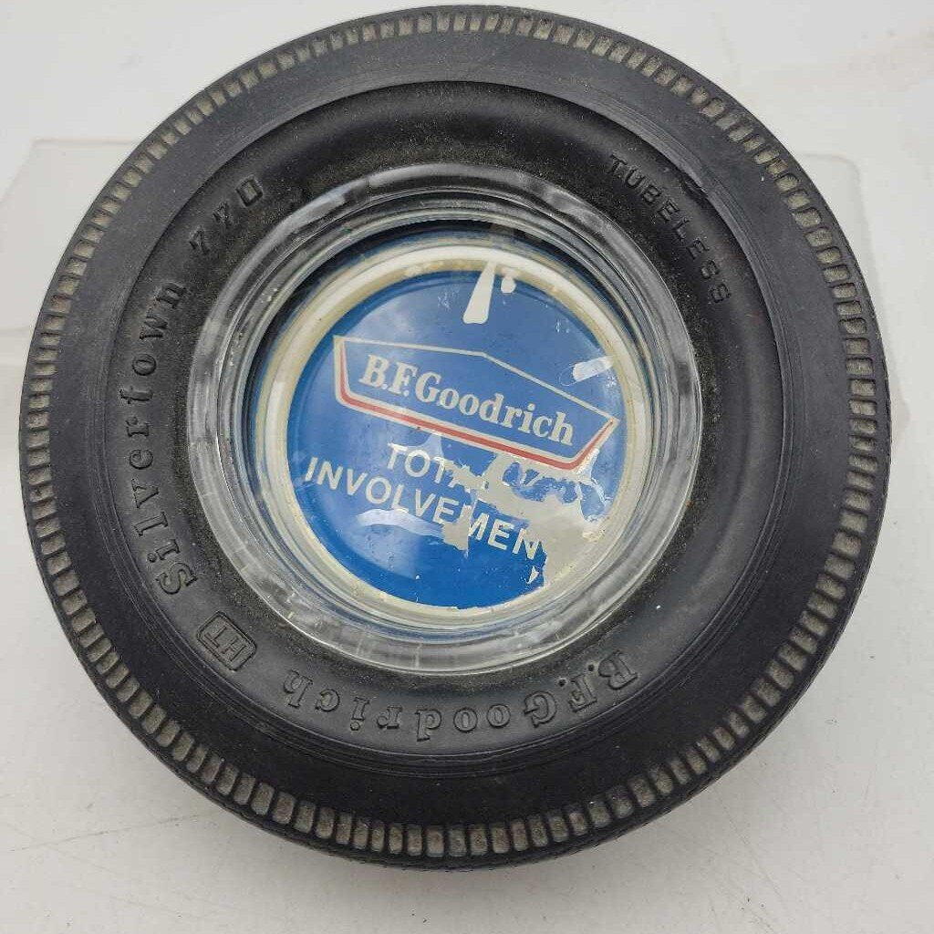 Rubber Tire Ashtray BF Goodrich glass insert (5446)