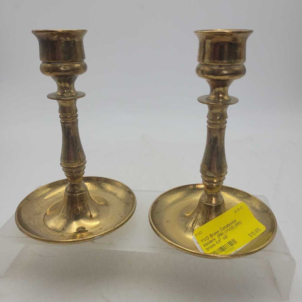 Brass Candlestick Holders (PR) (YVO) (610) heavy