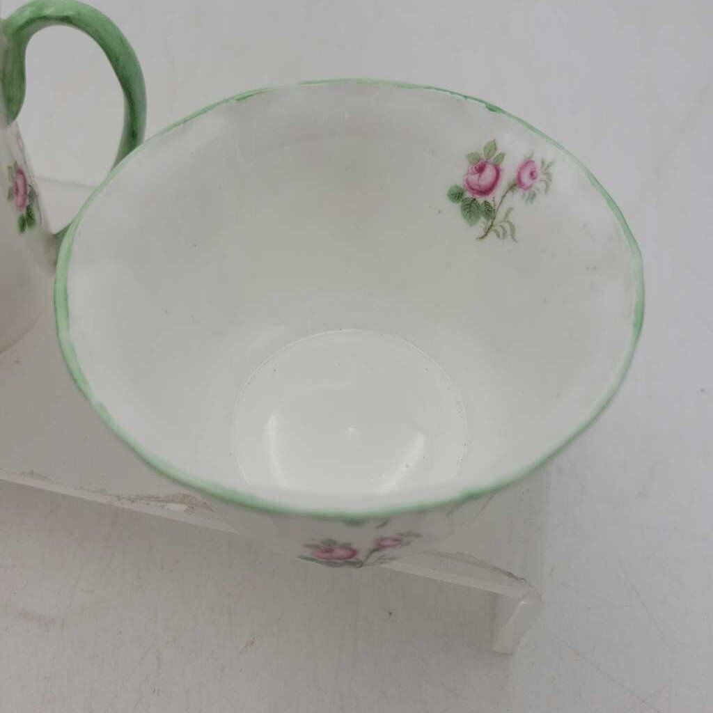 Shelley Rosebud Cream and sugar Demitasse (JAS)