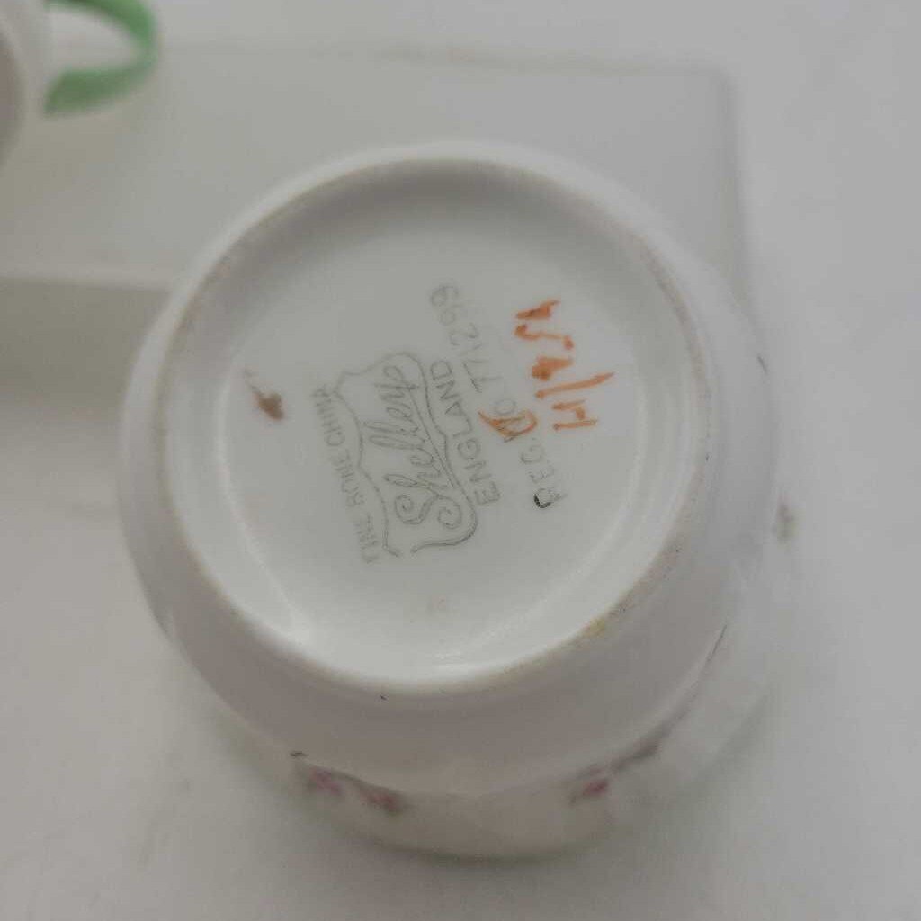 Shelley Rosebud Cream and sugar Demitasse (JAS)
