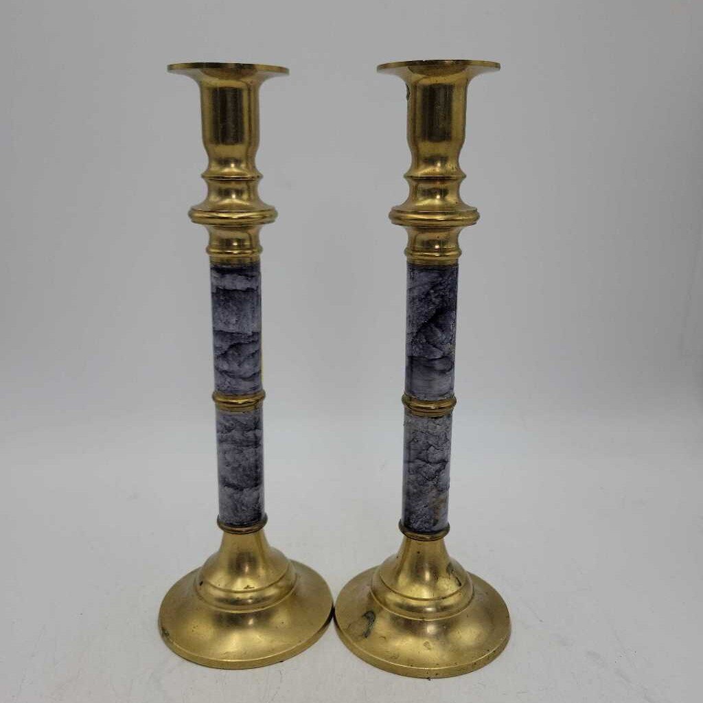 Brass Candle Holders Pair (2) (HAC)
