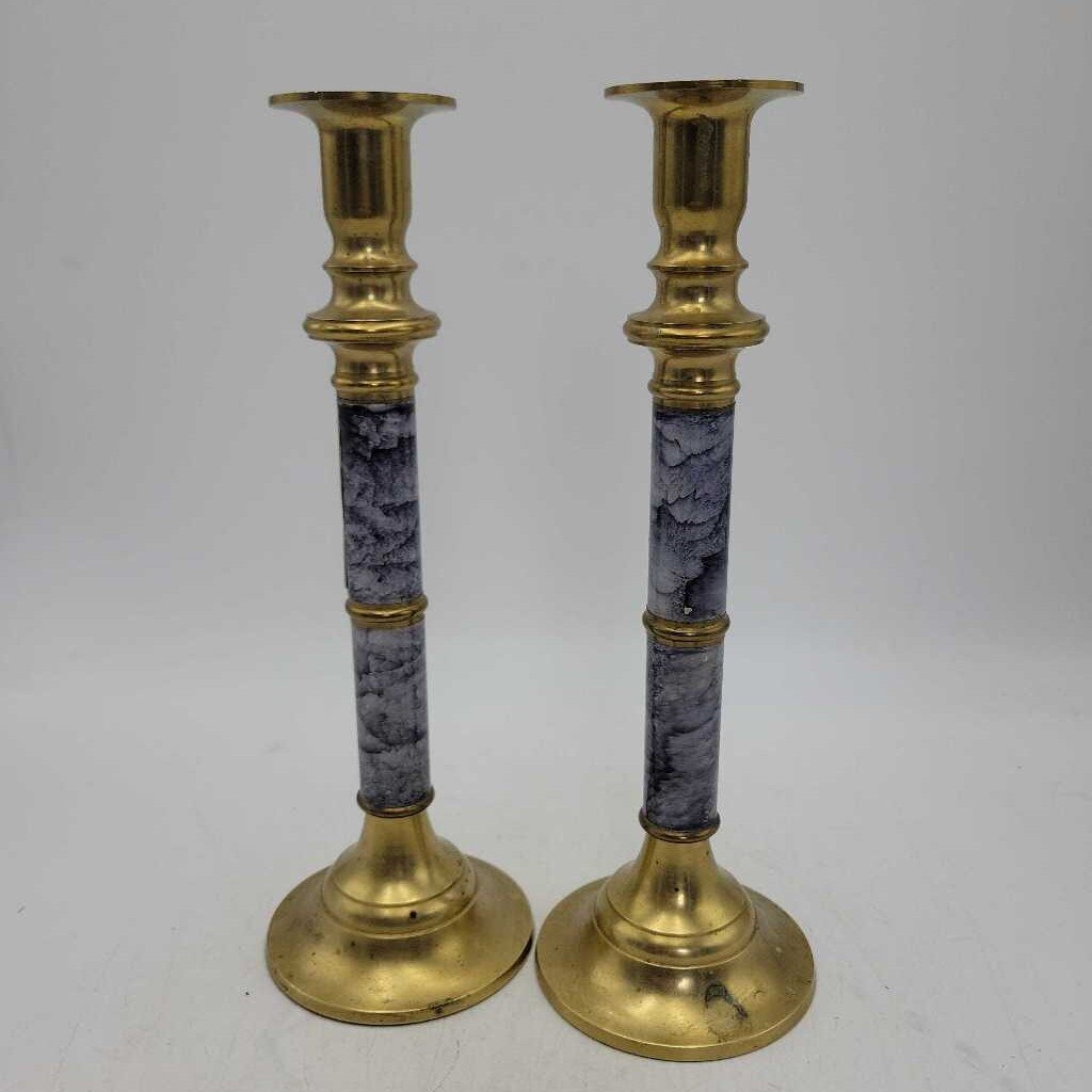 Brass Candle Holders Pair (2) (HAC)