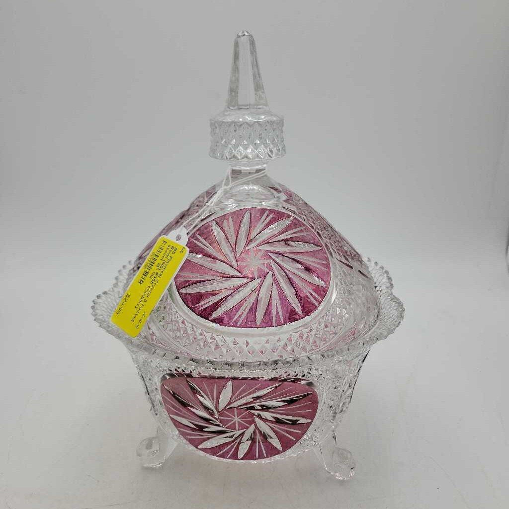 Pinwheel Crystal 3 Footed Bowl (NS) #355