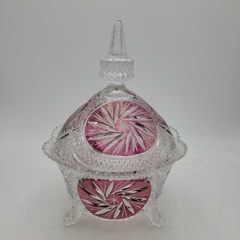 Pinwheel Crystal 3 Footed Bowl (NS) #355