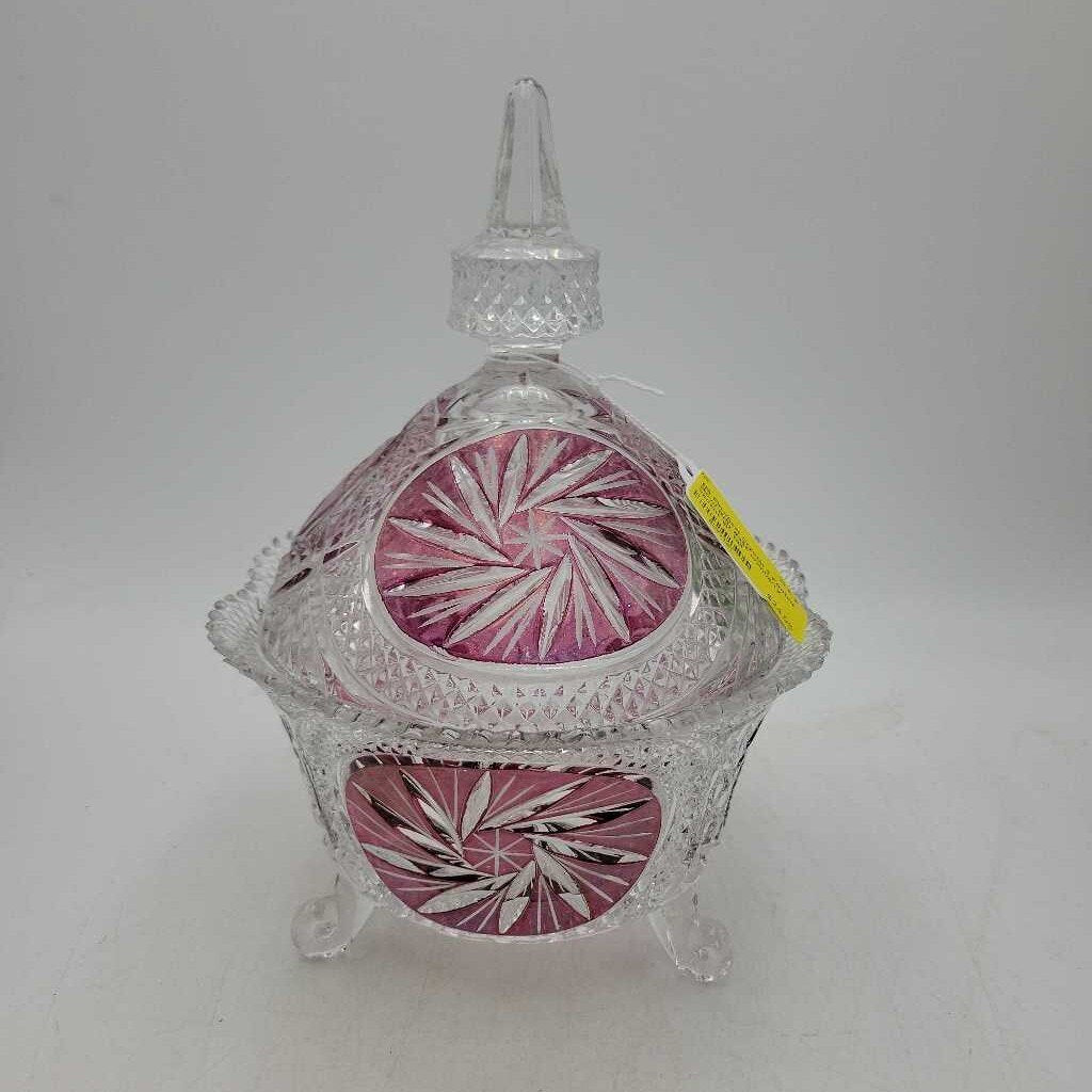 Pinwheel Crystal 3 Footed Bowl (NS) #355
