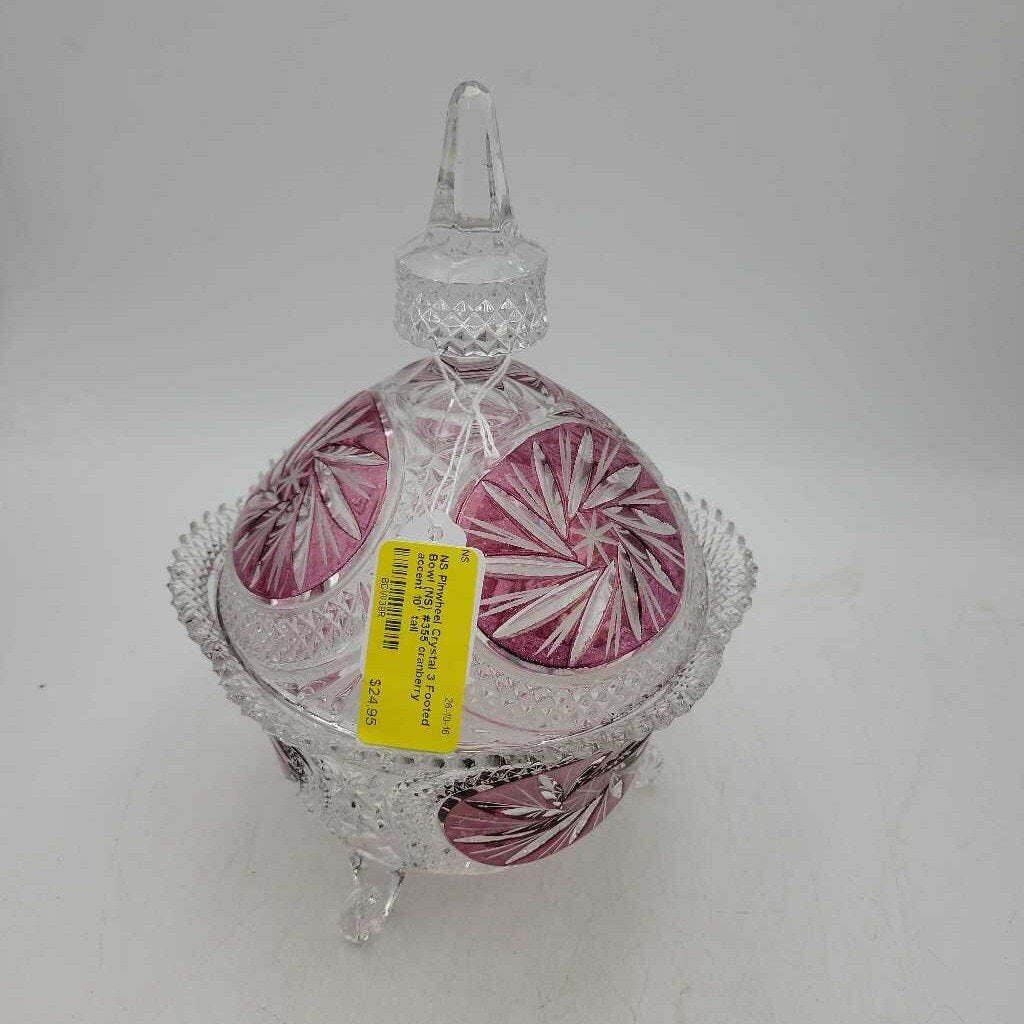 Pinwheel Crystal 3 Footed Bowl (NS) #355