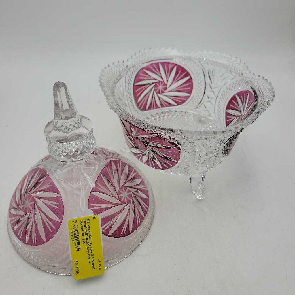 Pinwheel Crystal 3 Footed Bowl (NS) #355