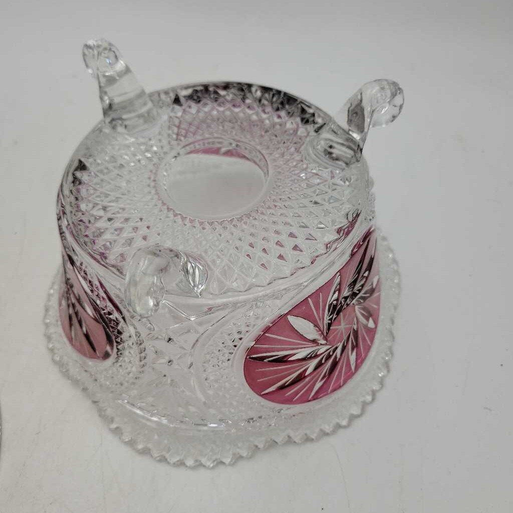 Pinwheel Crystal 3 Footed Bowl (NS) #355