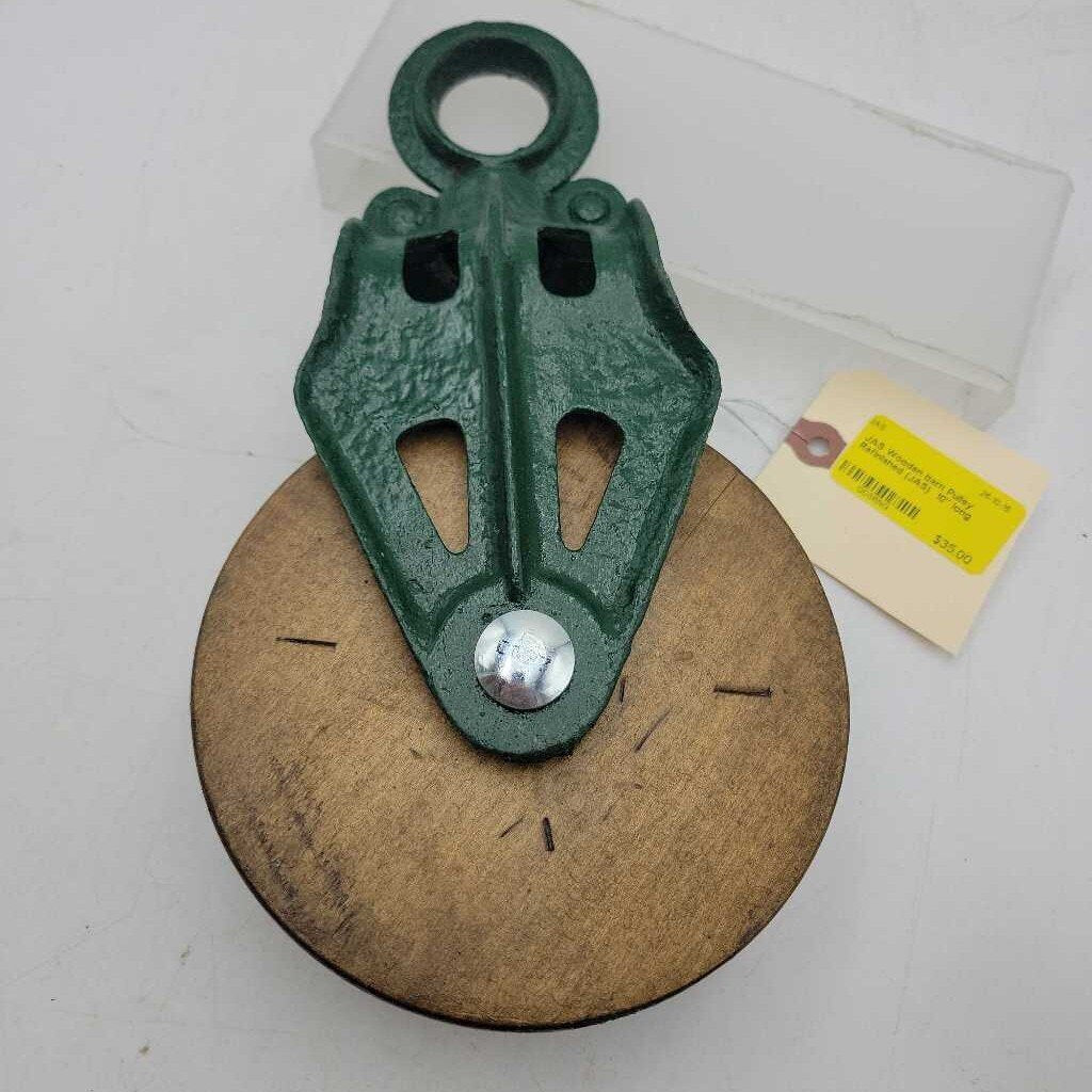 Wooden barn Pulley Refinished (JAS)