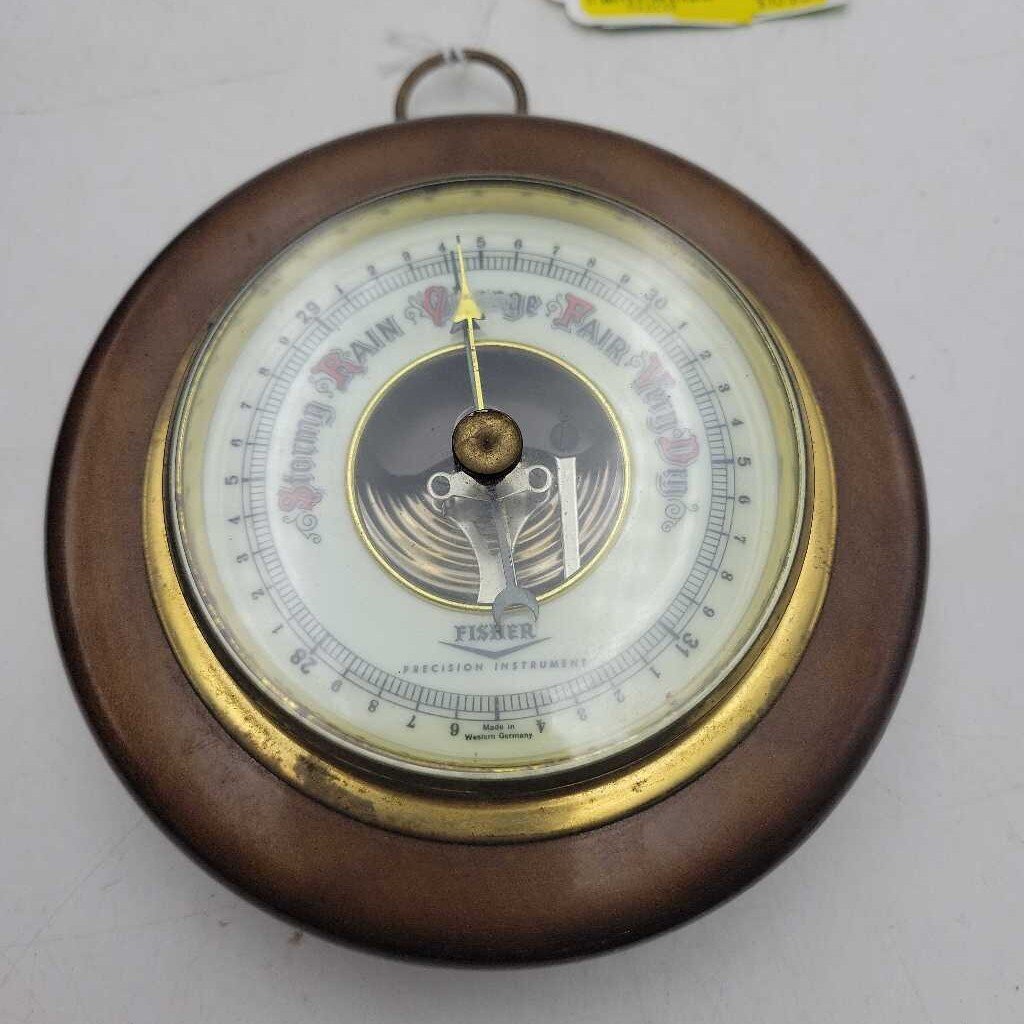 Vintage Barometer Wooden frame (JAS) as found