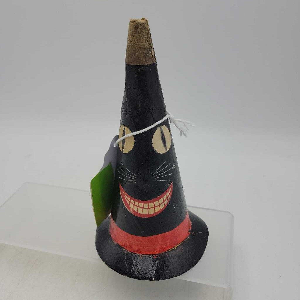 Vintage Cat Face Witch Halloween Paper Hat Japan