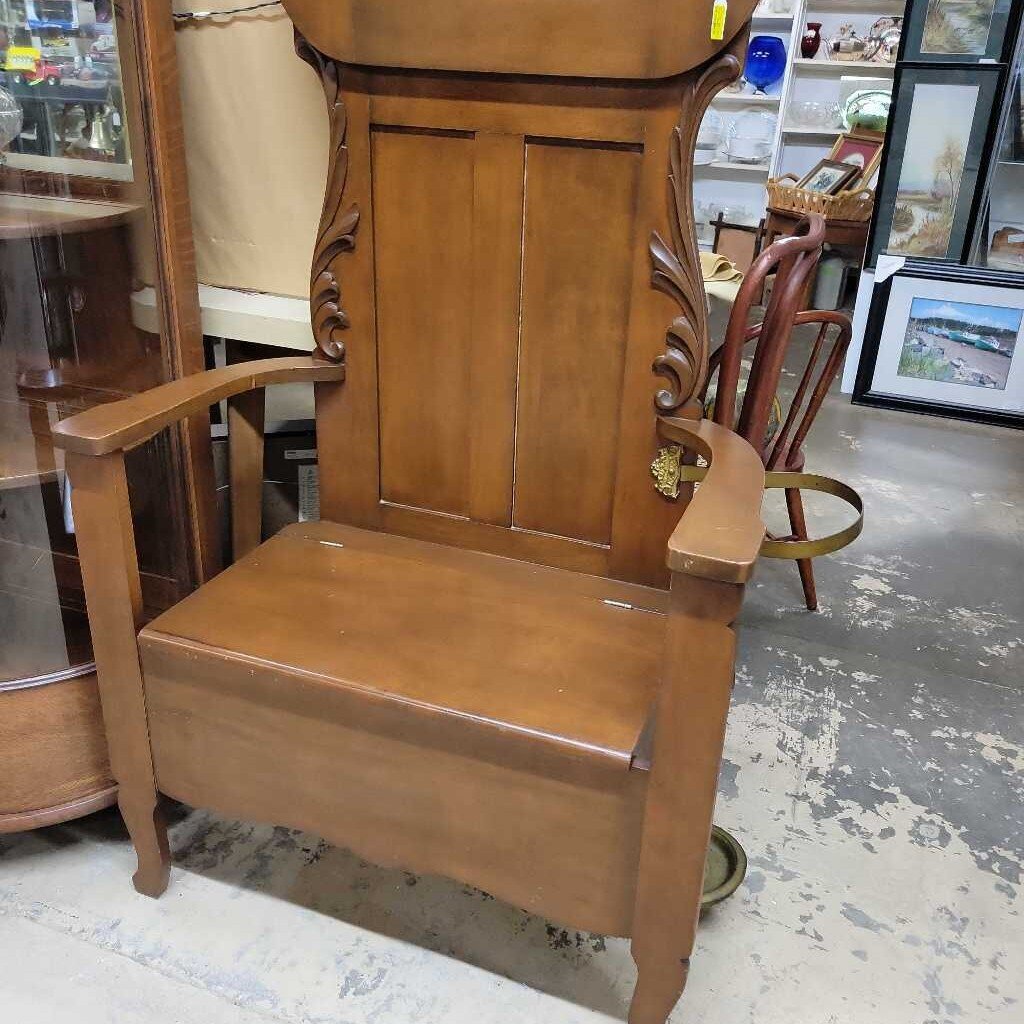 Antique Hall stand / Tree / Bench has storage (YVO) (610)