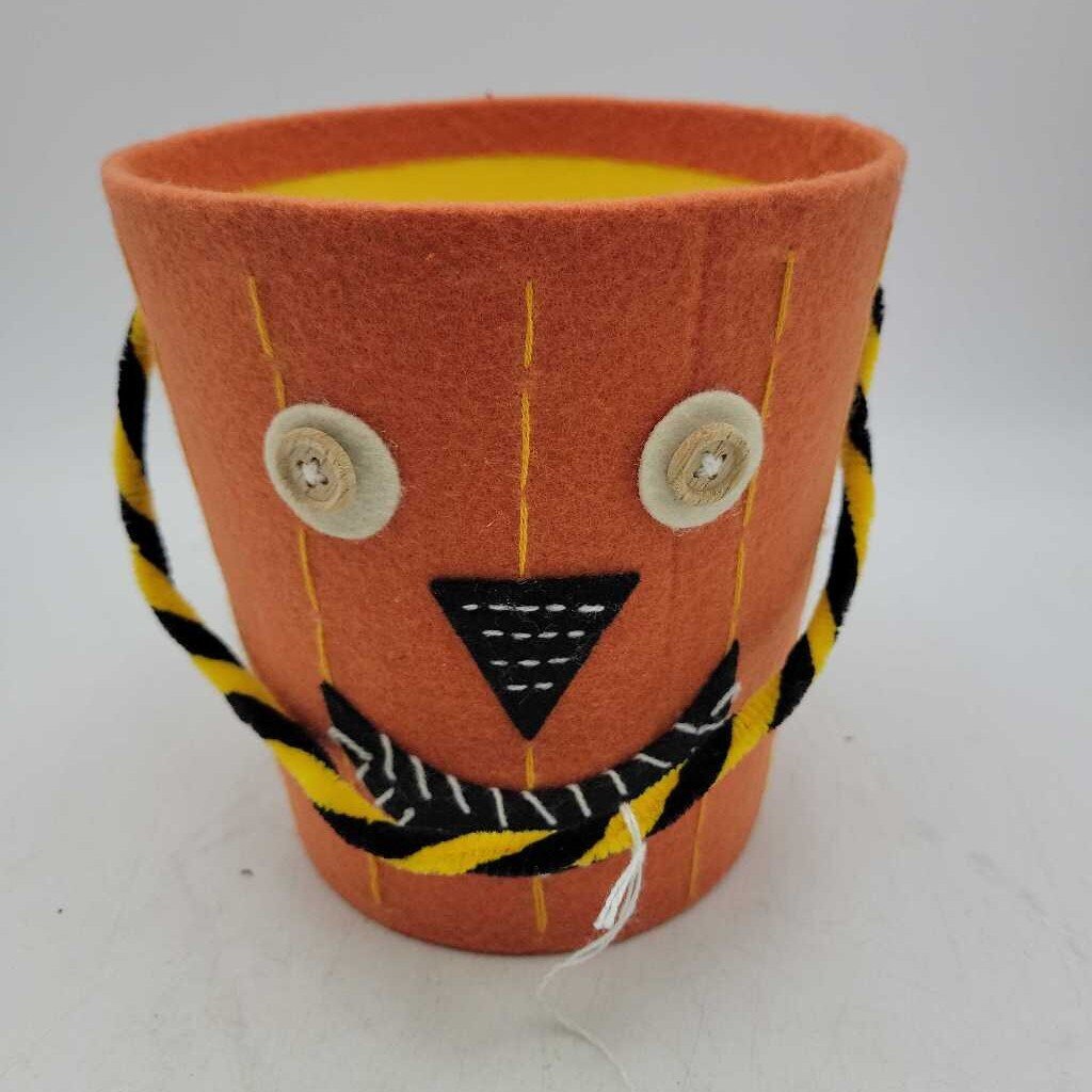 Pumpkin Halloween Candy pail bucket basket Halloween decor (JH49)