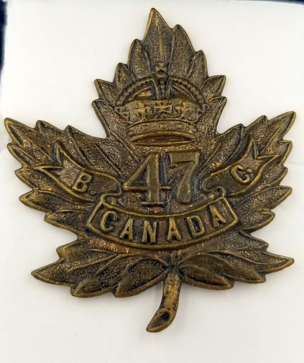 WW1 Canadian Military Cap Badge 47th regiment (JL)