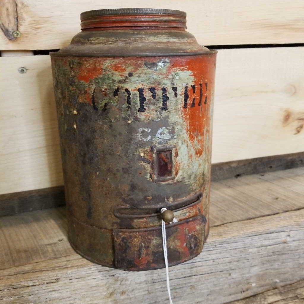 Antique Coffee tin with measure. "Rare" (GEC)