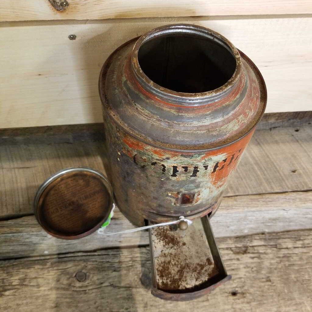 Antique Coffee tin with measure. "Rare" (GEC)