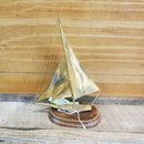 Brass Ship on Wood Mount (LIND) (M271)