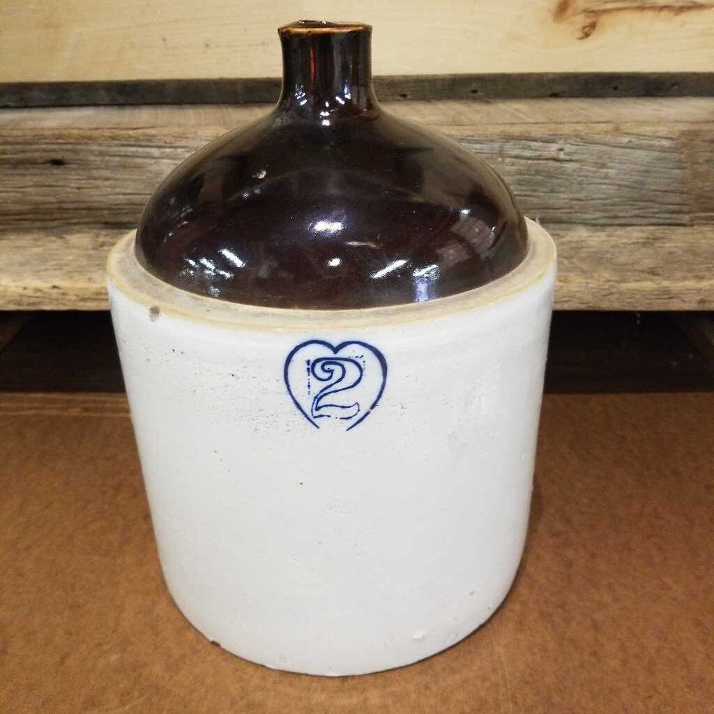 2 Gal Heart Stoneware Jug (Jef) 1187