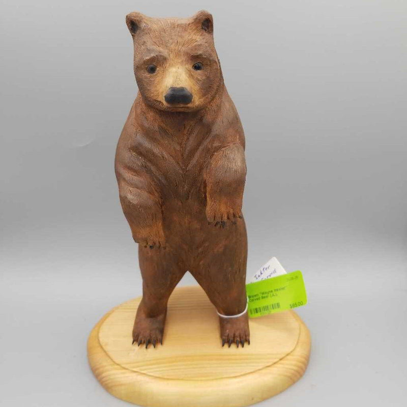 Brown "Wayne Inkster" Carved Bear (JL)