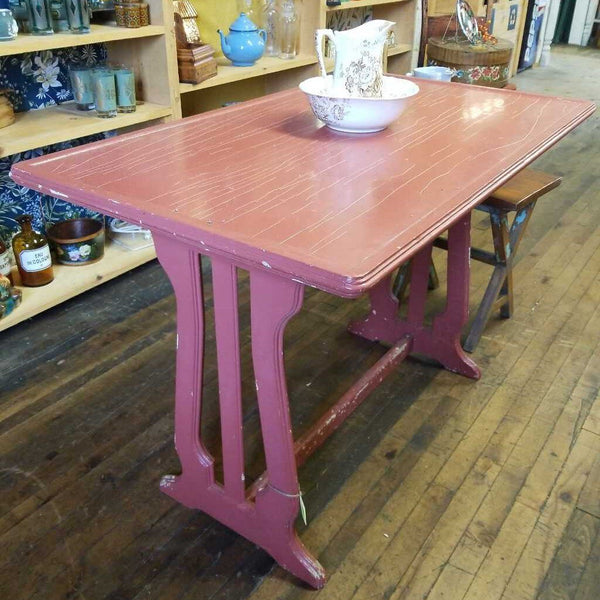 Red Shabby Painted Table (TT) # 79